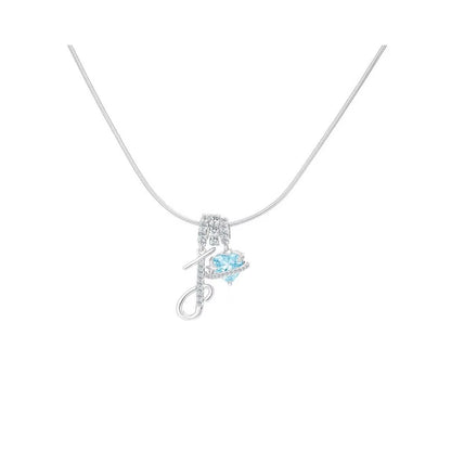 Heart-Shaped Necklace with the Initial of a Lady, Zircon Pendant, English Diamond Jewelry, Suitable for Friday