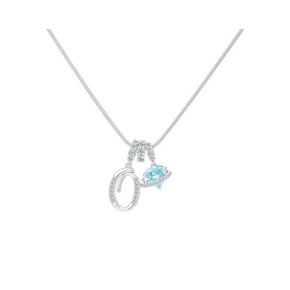 Heart-Shaped Necklace with the Initial of a Lady, Zircon Pendant, English Diamond Jewelry, Suitable for Friday