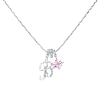 Women's Initial Heart Necklace - Silver