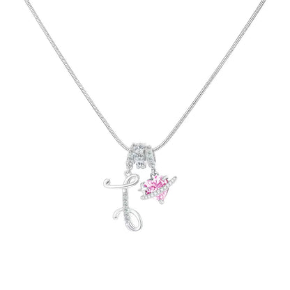 Women's Initial Heart Necklace - Silver