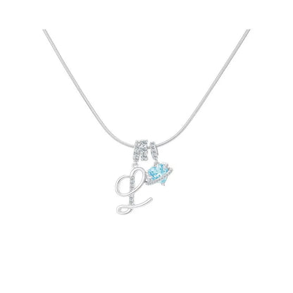 Heart-Shaped Necklace with the Initial of a Lady, Zircon Pendant, English Diamond Jewelry, Suitable for Friday
