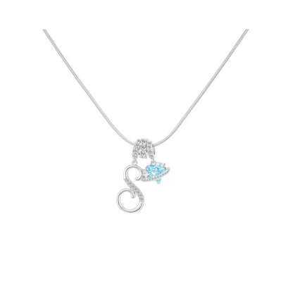 Heart-Shaped Necklace with the Initial of a Lady, Zircon Pendant, English Diamond Jewelry, Suitable for Friday
