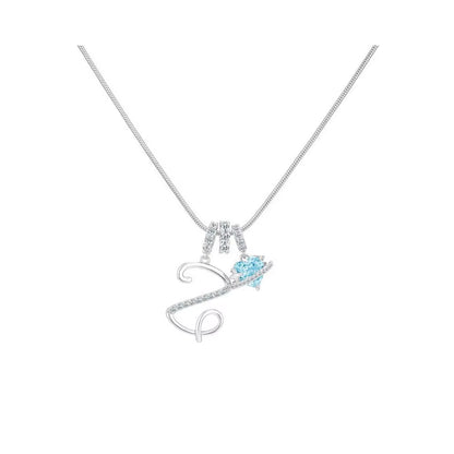 Heart-Shaped Necklace with the Initial of a Lady, Zircon Pendant, English Diamond Jewelry, Suitable for Friday